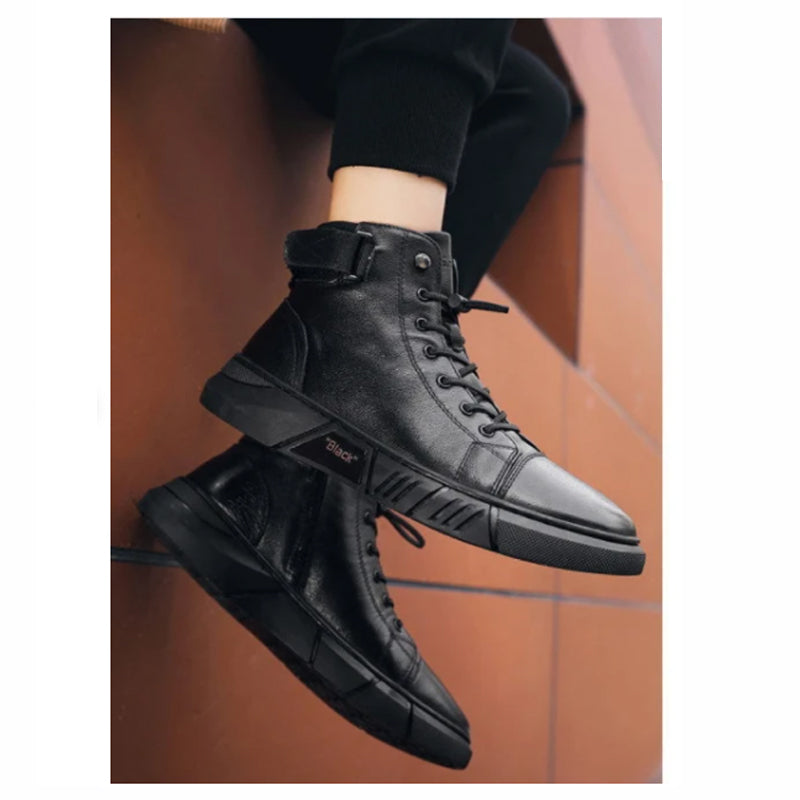 Black Cozy Leather Boots™