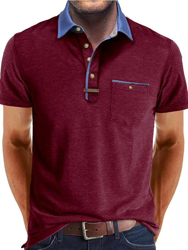Cotton Polo Shirt Summer Breathable Slim Fit Casual Men's Short Sleeve Top