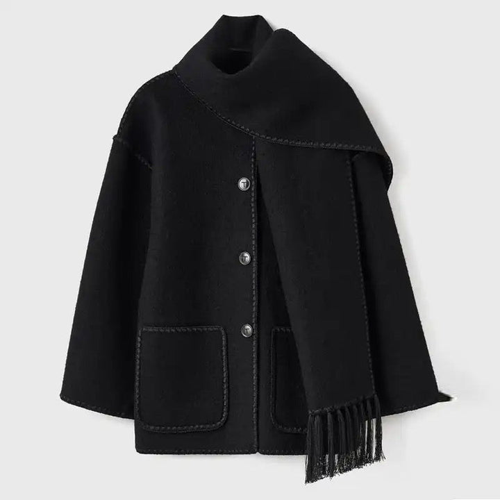 Natalie™️ | Elegant warmth with women's coat with scarf