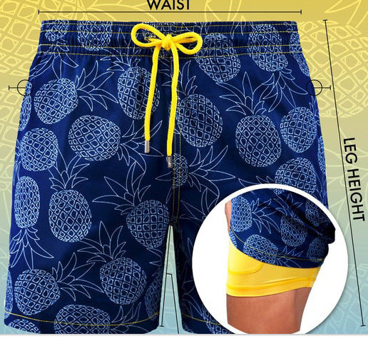 Swim Shorts for Men Quick Dry Double Layer Summer Beach Trunks