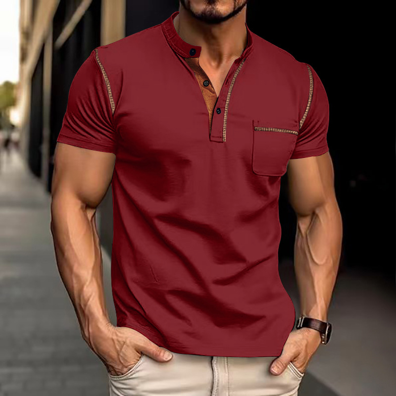 Men's Cotton Polo Shirt Summer Slim Fit Casual Fashionable Short Sleeve Shirt