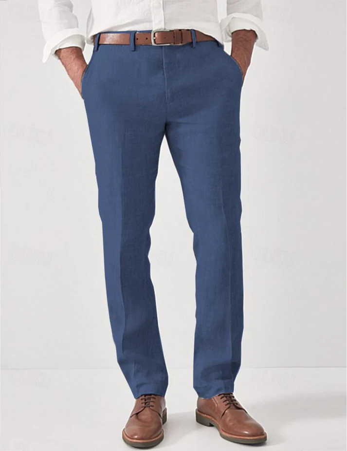 Linen Men's Summer Trousers Casual Chinos Pants
