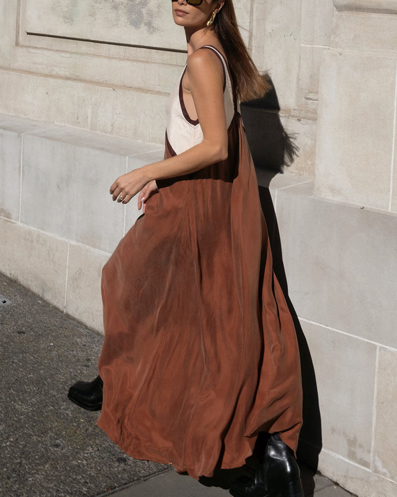 Women's Summer Cotton V-Neck Midi Dress