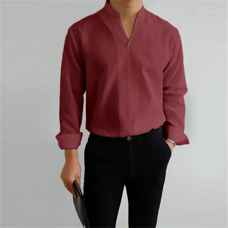Men's Cotton Poplin Long Sleeve Shirt Summer Fashion Everyday Essential Casual Fit