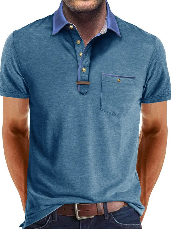 Cotton Polo Shirt Summer Breathable Slim Fit Casual Men's Short Sleeve Top