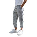 Striped Trousers Men's Summer Relaxed Fit Casual Beach Pants