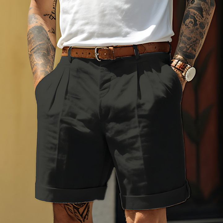 Men's Summer Linen Cotton Tailored Chino Shorts
