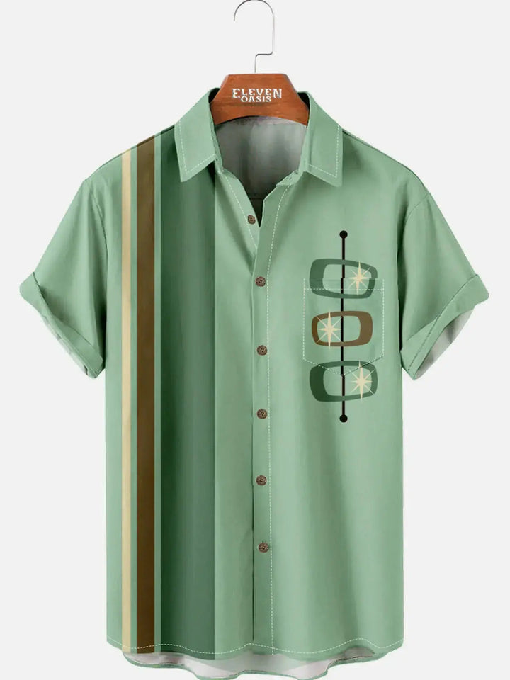 Men's Cotton Short Sleeve Bowling Shirt for Australian Summer