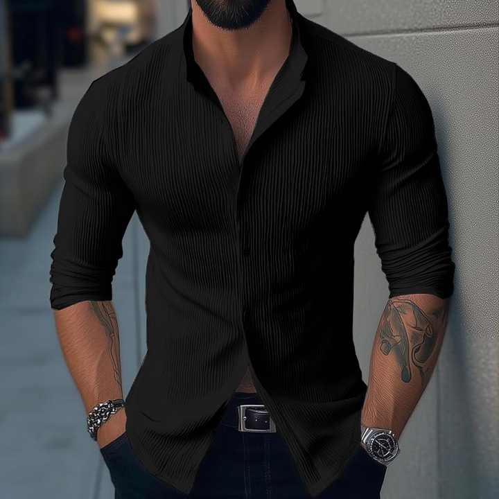 Men's Slim Fit Long Sleeve Cotton Knit Shirt Lightweight Summer Top