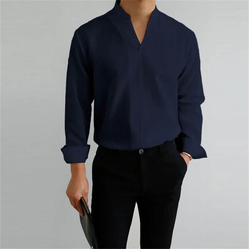 Men's Cotton Poplin Long Sleeve Shirt Summer Fashion Everyday Essential Casual Fit