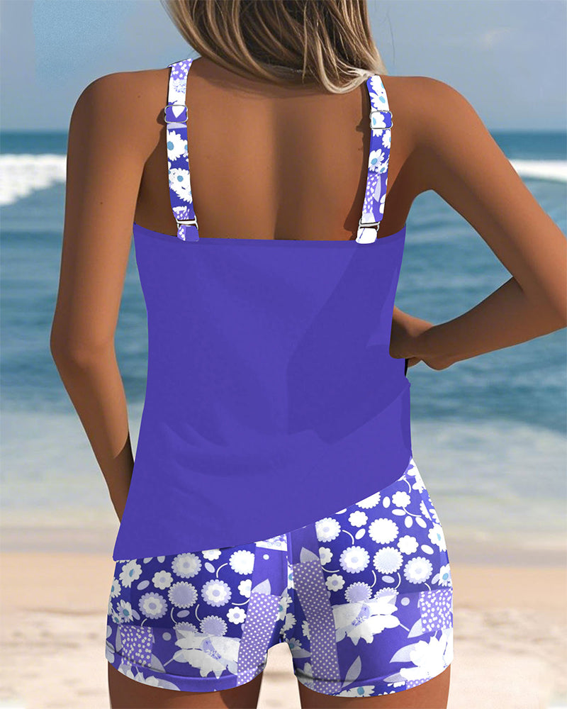 Women's Two Piece Summer Tankini Swimsuit Set