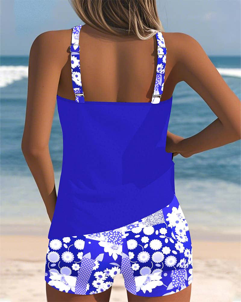 Women's Two Piece Summer Tankini Swimsuit Set