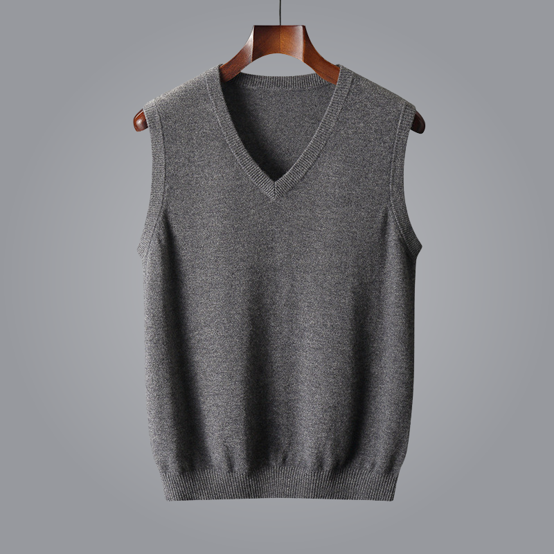 Men's Cotton Knit Summer Vest V-Neck Sweater