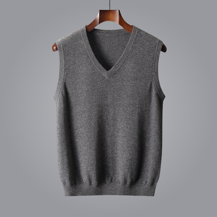 Men's Cotton Knit Summer Vest V-Neck Sweater