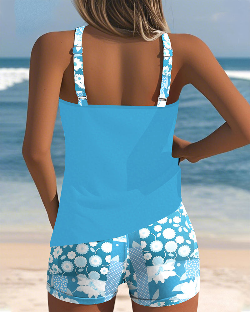 Women's Two Piece Summer Tankini Swimsuit Set