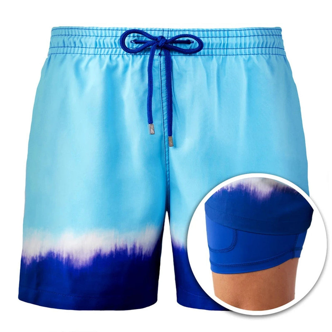 Swim Shorts for Men Quick Dry Double Layer Summer Beach Trunks