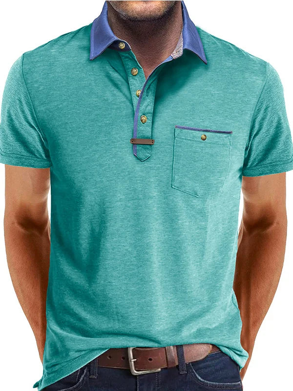 Cotton Polo Shirt Summer Breathable Slim Fit Casual Men's Short Sleeve Top