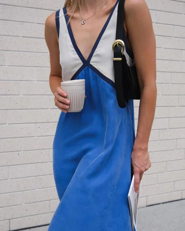 Women's Summer Cotton V-Neck Midi Dress