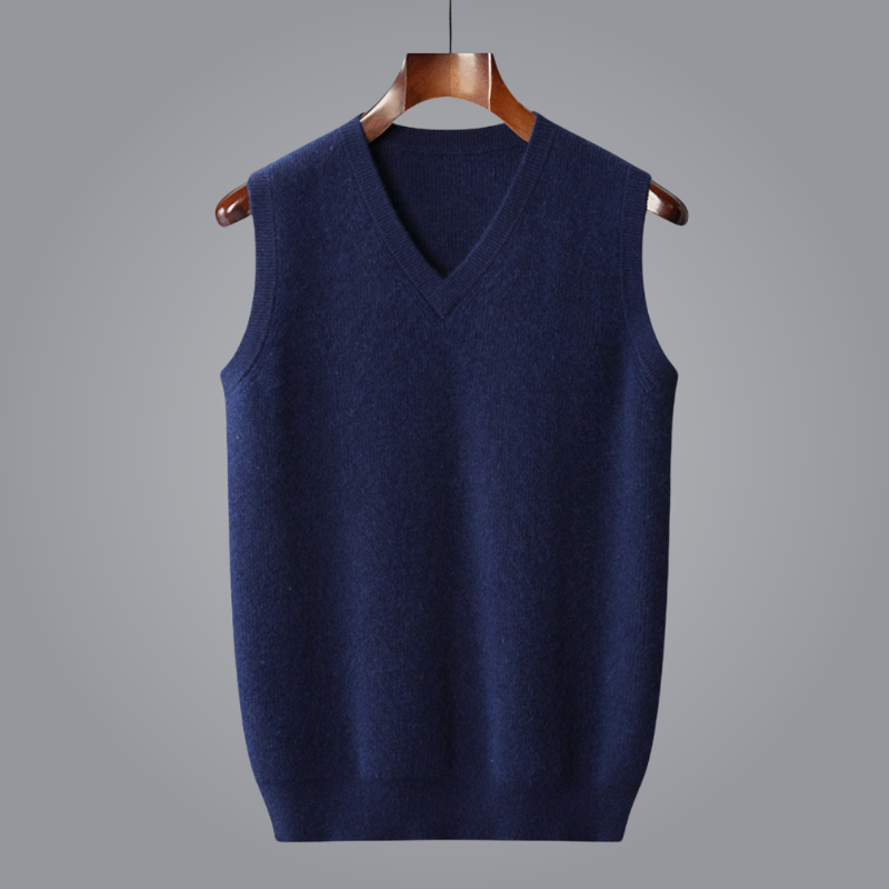 Men's Cotton Knit Summer Vest V-Neck Sweater
