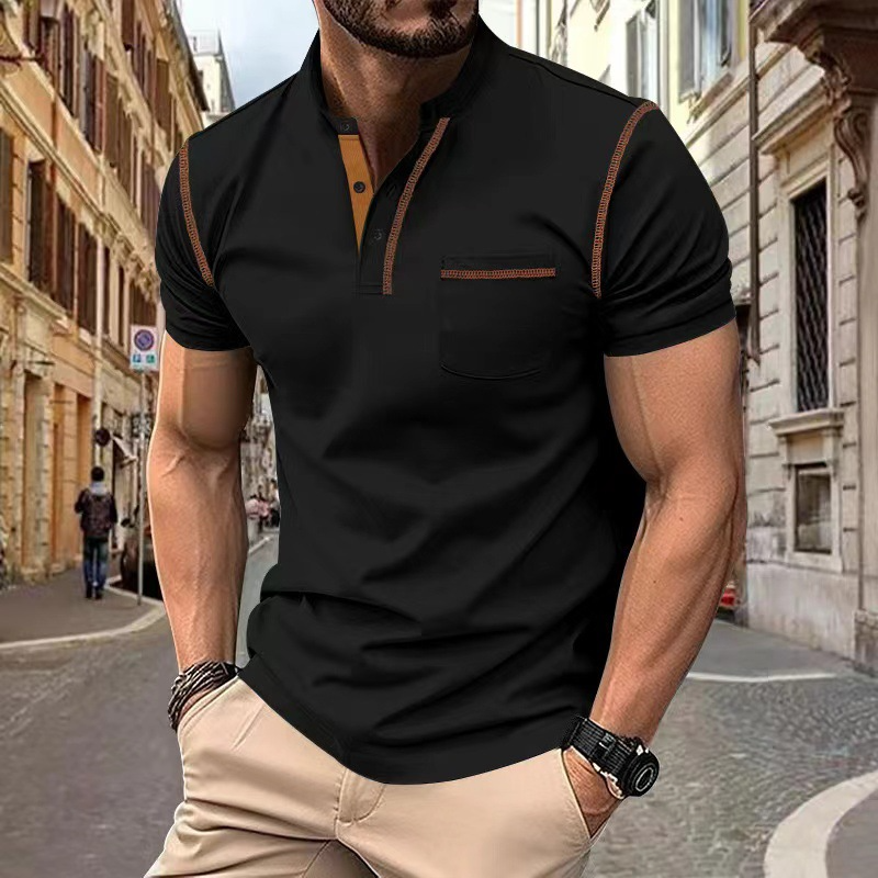 Men's Cotton Polo Shirt Summer Slim Fit Casual Fashionable Short Sleeve Shirt