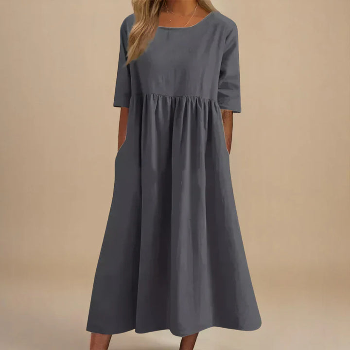 Women's Summer Cotton A-Line Midi Dress