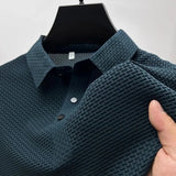 Polo Shirt Men's Premium Knit Wool Blend Short Sleeve Slim Fit Casual Top