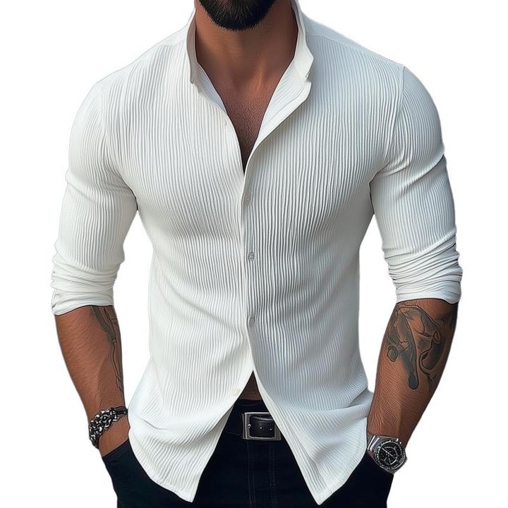 Men's Slim Fit Long Sleeve Cotton Knit Shirt Lightweight Summer Top