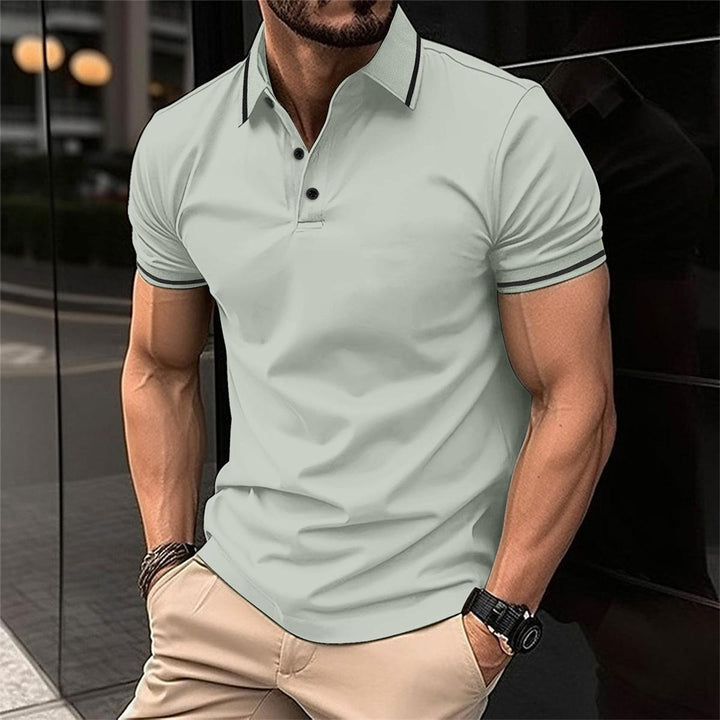 Men's Knit Polo Shirt Merino Wool Slim Fit Casual Top