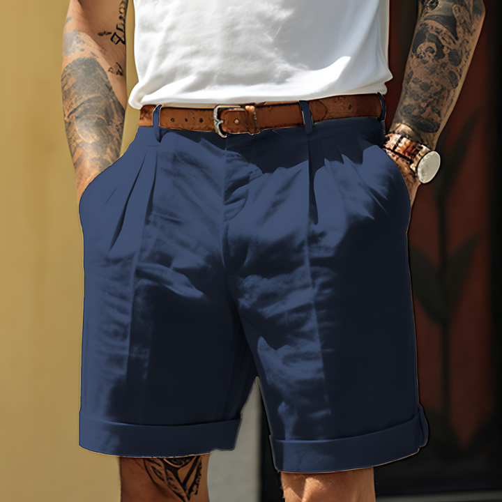 Men's Summer Linen Cotton Tailored Chino Shorts