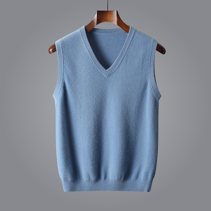 Men's Cotton Knit Summer Vest V-Neck Sweater