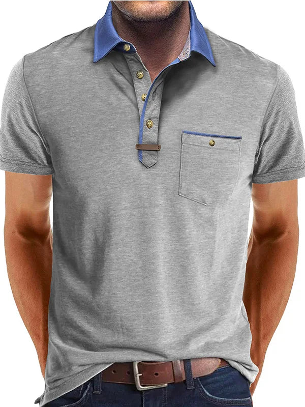 Cotton Polo Shirt Summer Breathable Slim Fit Casual Men's Short Sleeve Top