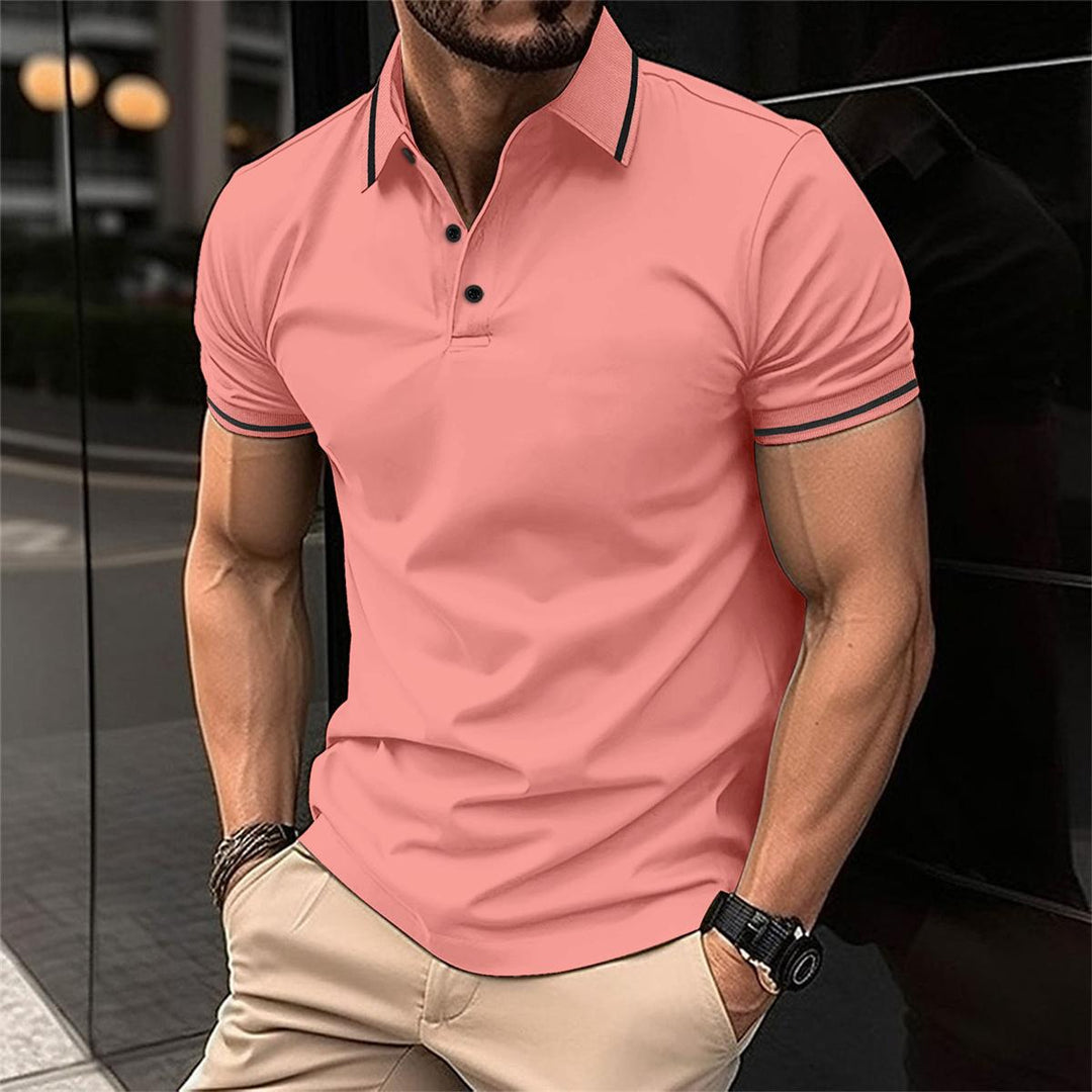 Men's Knit Polo Shirt Merino Wool Slim Fit Casual Top