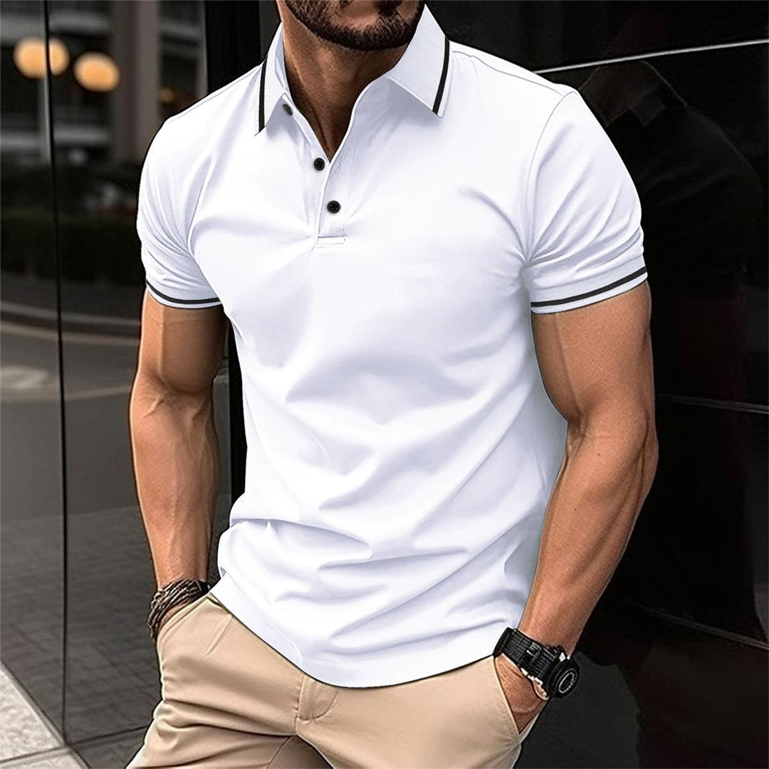 Men's Knit Polo Shirt Merino Wool Slim Fit Casual Top