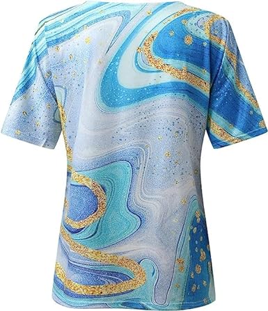 Women's T-Shirt Summer Fashion Breathable Boho Print Casual V-Neck Tee