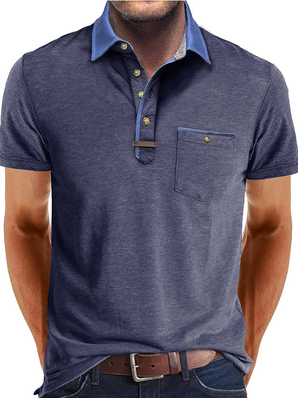 Cotton Polo Shirt Summer Breathable Slim Fit Casual Men's Short Sleeve Top