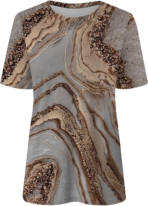 Women's T-Shirt Summer Fashion Breathable Boho Print Casual V-Neck Tee