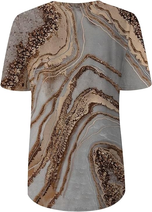 Women's T-Shirt Summer Fashion Breathable Boho Print Casual V-Neck Tee