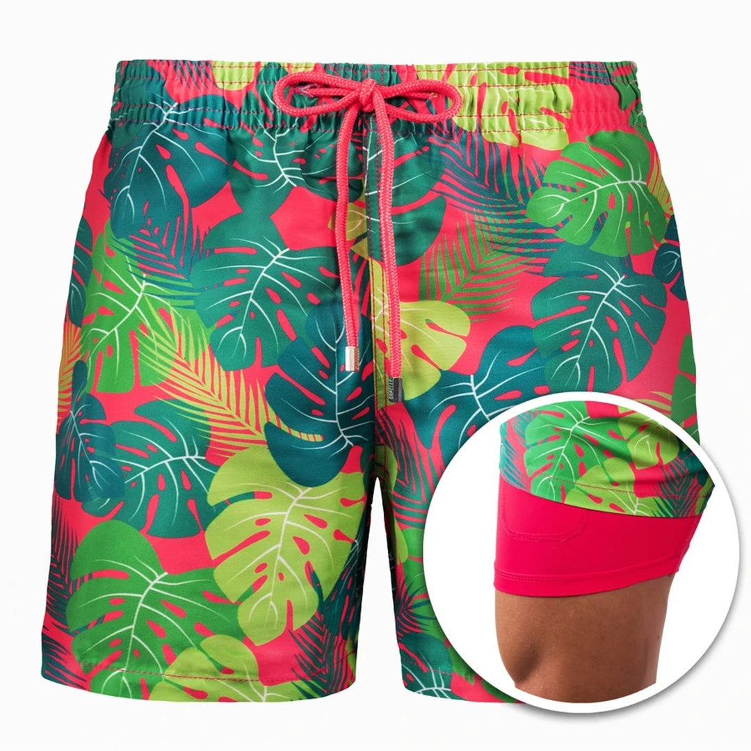 Swim Shorts for Men Quick Dry Double Layer Summer Beach Trunks