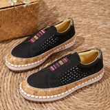 Women’s Leather Slip-On Loafers Breathable Summer Shoes