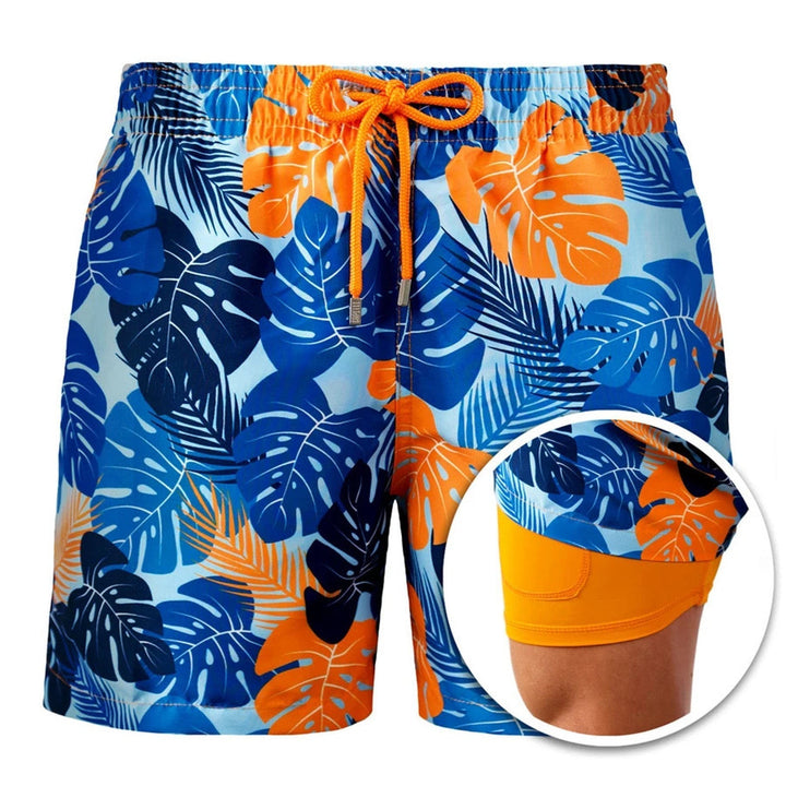 Swim Shorts for Men Quick Dry Double Layer Summer Beach Trunks