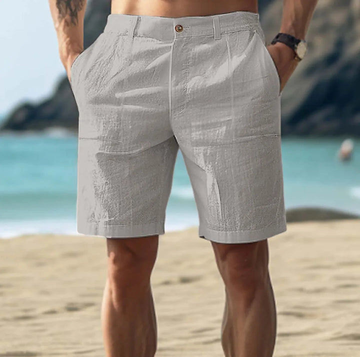 Men's Linen Summer Shorts Casual Lightweight Beachwear