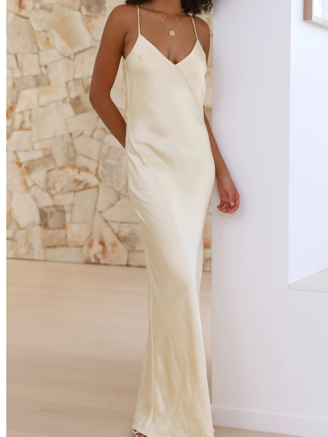 Adjustable Straps Maxi Dress | Yellow1