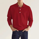 Men's Merino Wool Knit Long Sleeve Polo Shirt