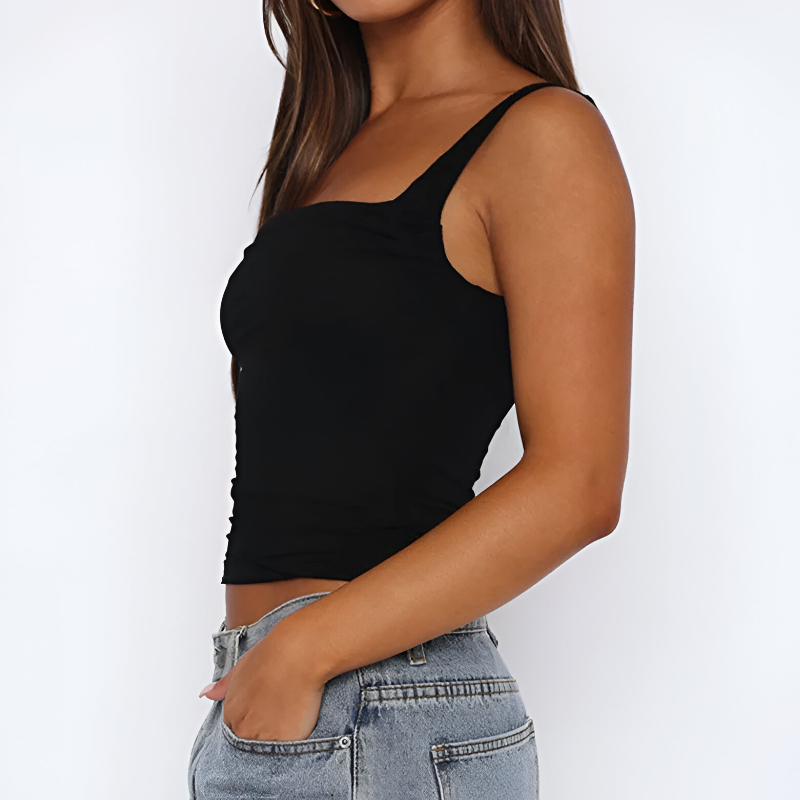 Backless Tank Top For Women | Slim Fit | Black