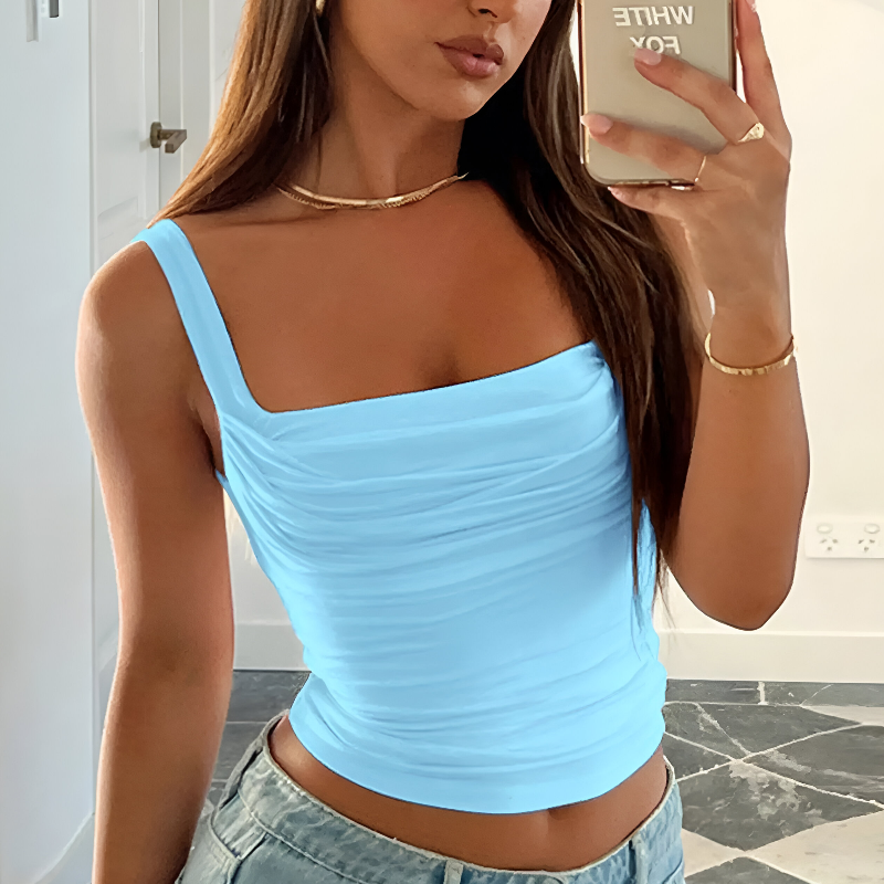 Backless Tank Top For Women | Slim Fit | Sky Blue