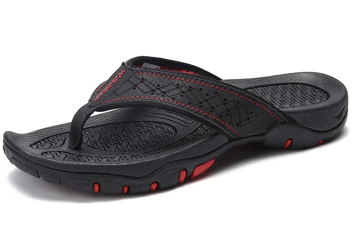 Flip Flops Men's Leather Arch Support Comfort Cushioned Summer Beach Thongs