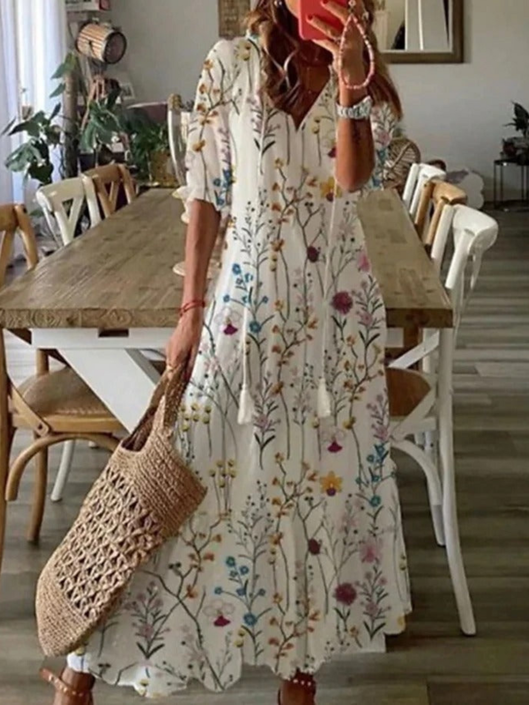 Bohemian-Inspired Maxi Dress | Flowy Fit | Multicolored