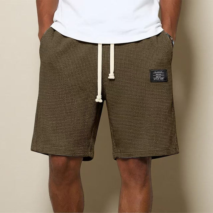 Cotton Waffle Knit Shorts For Men Casual Trousers
