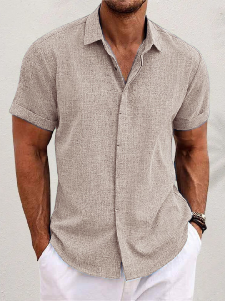 Button-Up Shirt for Men | Classic Fit | Beige