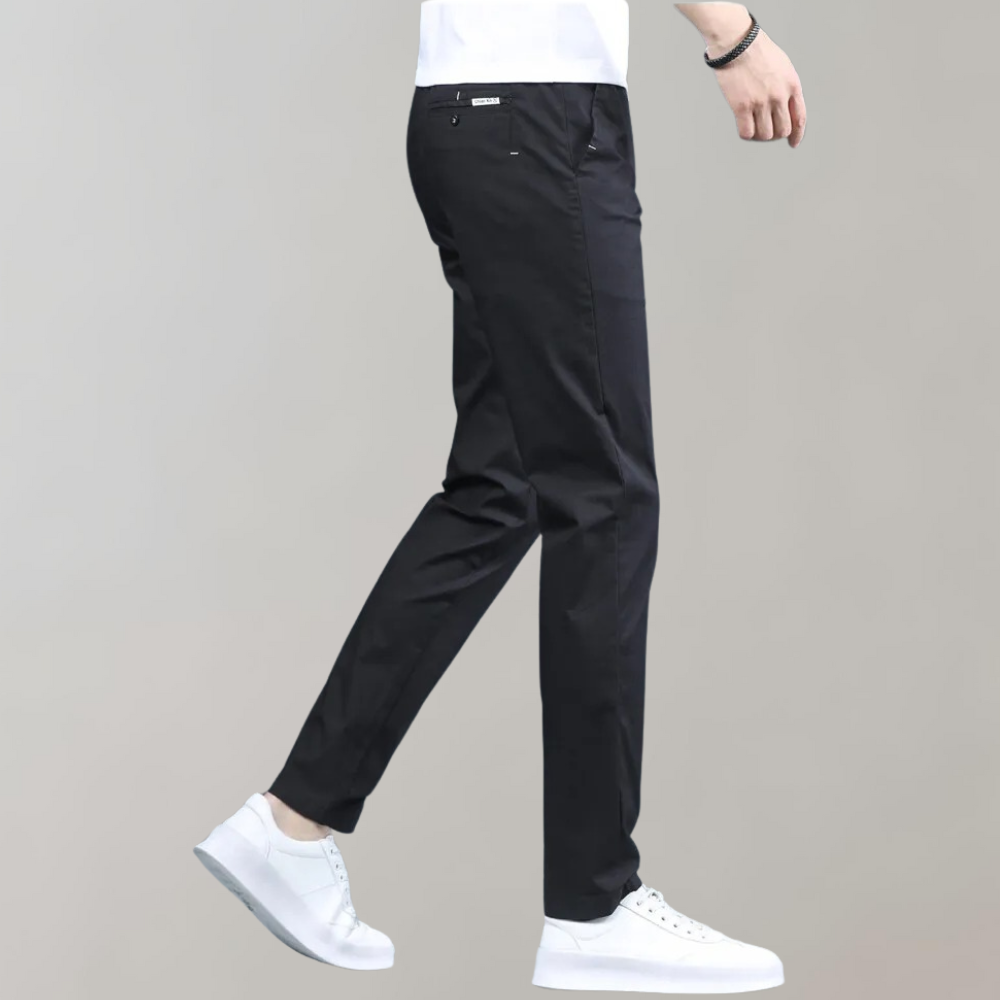 Men's Straight Leg Chino Trousers Lightweight Quick Dry Golf Pants
